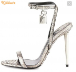 Madingi metalinio kulno užraktu čiurnos dirželio sandalai su apvaliu priekiu slingback vieno dirželio auk&scaron;takulniai stiletto kulnas moteri&scaron;ki madingi sandalai spyna 35