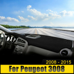Automobilių priedai, skirti Peugeot 3008 2008 2009 2010 2011 2012 2013 2014 2015 Prietaisų skydelio dangtis Venkite &scaron;viesos trinkelės, apsaugančios nuo UV spindulių, neslysti Storage HUD Black