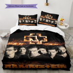 Rammstein grupės ra&scaron;to patalynė, Antklodės komplektas, Antklodės užvalkalas, Pagalvės užvalkalas, Namų gimtadienio dovana (1 * antklodės užvalkalas + 2 * pagalvės užvalkalai, be &scaron;erdies) 135x200cm