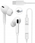Laidinės ausinės su triuk&scaron;mo slopinimu, su garsumo valdymu, suderinamos su iPhone, be USB, patogios, ilgaamžės, TPE, IPX4 atitikmuo, gilios, kompakti&scaron;kos ir suderinamos su iPhone ir balta