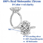 Moissanito žiedas 100% tikras 925 sidabro deimantinis vakarėlio vestuvinis žiedas moterims nuotakos sužadėtuvių papuo&scaron;alai GRA sertifikuotas 4.5&Full Zircon not GRA