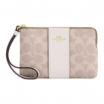 Coach 15 Prekės ženklo logotipas Užtrauktukas Padengtas drobės Mini delninė Moteri&scaron;ka delninė Kreidinis Daugiaspalvis CW854-IMXDM Basic Set (Bag+Dust Bag)