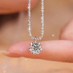 Tikras mozanito deimantas 6 nagų pakabukas karoliai 925 sidabro žvilganti žiedinių kopūstų grandinėlė moterims vestuvių prabangi bižuterija 5.0mm 0.5ct D Color