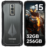 DOOGEE Blade10Pro Energy Tvirtas i&scaron;manusis telefonas Android 15, 32GB+256GB/2TB Mobilusis telefonas, 6150mAh, 6,56 Ekranas, 50MP+8MP/4G Trigubas kortelių lizdas/NFC juoda