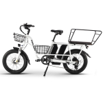 Philodo Traveller Elektrinis Krovininis Dviratis 1000W Didžiausios Galios Variklis 20 Storos Padangos Suaugusiųjų Elektrinis Dviratis 48V 35AH Dvigubas Hidraulinis Stabdys Shimano 7 Pavaros Baltas balta