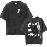 Rock Band Angine De Poitrine Vintage skalbinti mar&scaron;kinėliai vyrams moterims gotikinė mada oversized medvilninis mar&scaron;kinėlis hip hopo gatvės apranga S