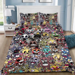 3D Spausdintas patalynės komplektas F-Five-Nights At Freddy&acute;S Fnaf Antklodės užvalkalas Antklodė Lova Jaunimo Mergaičių Berniukų Miegamojo Dekoracija Dovana 135x200cm