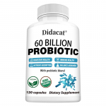 60 milijardų probiotikų su prebiotikų mi&scaron;iniu, USDA sertifikuoti ekologi&scaron;ki 120 kapsulių Vir&scaron;kinimo sveikatos papildas 120PCS white