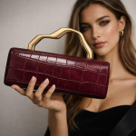 Madinga auksinė furnitūra PU odos peties rankinė Madinga moteri&scaron;ka grandinėlė Crossbody Sankabos piniginė vakarėliui bordinė