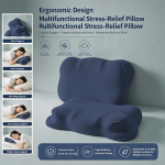 Kaklo atramos pagalvės miegojimui Pagalvė i&scaron; viskoelastinės medžiagos &scaron;oniniams, nugaros ir pilvo miegantiems Ergonomi&scaron;ka kontūrinė kaklo atramos pagalvė 28*48cm children