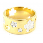 Bague Plaqu&eacute; Or 'Fairy Power' blanc dor&eacute; - 9 mm