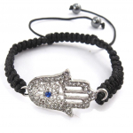 Les Tr&eacute;sors De Lily [J9490] - Bracelet cr&eacute;ateur shambhala 'Fatma' noir blanc
