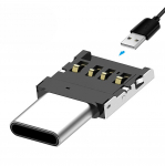10 vnt mini C tipo ir USB OTG adapterio jungtis, palaikoma S8 Note8 Android telefone ir C tipo i&scaron;maniajame telefone USB mi Type-C USB (10 pcs) juoda