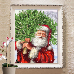 Viso kvadrato grąžtas deimantinis paveikslas 5d Kalėdų senelis &bdquo;pasidaryk pats&ldquo; deimantinis siuvinėjimas Kalėdų mozaikos teksto namų dekoras Full Round (20X30CM)