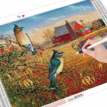 5D &bdquo;pasidaryk pats&ldquo; deimantinis siuvinėjimas pauk&scaron;čių kryžminio dygsnio Kalnų kri&scaron;tolinio akmens rinkinys Deimantinis tapymas Gyvūnų mozaikos namų rudens dekoravimas Full Round (20X30CM)