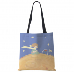 Klasikinis animacinis filmas Le Petit Prince Fox Rose Print Moterų krep&scaron;eliai Moterų Priežastinis Laisvalaikis Rankinė Pečių Krep&scaron;ys Ekologi&scaron;ki pirkinių krep&scaron;iai Lauke