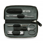 Giesen & Forsthoff's Timor 5-piece Manicure Set in Black Floater Leather Case