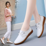 Natūralios odos avalynė, moteri&scaron;ka, 2023 m. pavasaris, naujas mink&scaron;tas padas, maži balti batai, neslystantys motininiai laisvalaikio maži odiniai batai 39