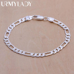 925 sterlingų sidabrinė apyrankė 4 mm grandinėlė madingi papuo&scaron;alai 20 cm 8 colių 20cm