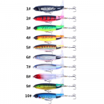 10 vnt., 11 cm, 17 g &bdquo;Popper&ldquo; žvejybos masalo pie&scaron;tukas, dirbtinis kieto masalo vobleris, besisukantis uodegos žvejybos reikmenys