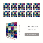 10 vnt mozaikinių plytelių lipdukas vandeniui atsparus lipnus sienų dekoras virtuvei ir vonios kambariui &ndash; alyvai atsparus sienos lipdukas 15X15cmX10Pcs