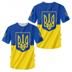 Ukraina Vyri&scaron;ki mar&scaron;kinėliai Ukrainos vėliavos mar&scaron;kinėliai su 3D spausdinimu O formos i&scaron;kirpte, dideliais trumpomis rankovėmis Džersis Madingi Vyri&scaron;ki drabužiai Gatvės drabužiai XL