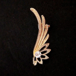 Angel Wing Ear Stud Moteri&scaron;ki papuo&scaron;alai Eleganti&scaron;ki moteri&scaron;ki kri&scaron;toliniai kri&scaron;tolo akmenys moterims mados vakarėliams auskarai ausų segtukas Left Ear auksas