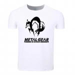 Azijos dydžio vyrų spausdinimas Metal Gear Solid MGS Fox Hound Game Madingi mar&scaron;kinėliai O kaklo XL balta