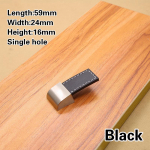 1 vnt. aparatūros detalės, skirtos baldų spintelės stalčiaus traukiamoji rankenėlė odinė durų rankena Single Hole juoda