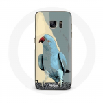 Coque pour Samsung Galaxy S7 Edge Perruches perroquets Bleu mėlyna