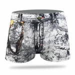 Juokingi Naujovė Vyri&scaron;ki apatiniai &scaron;ortai Suaugusiųjų džinsinio marginimo džinsai Medvilniniai tamprūs apatiniai L juoda