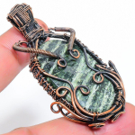 Natural Green Swiss Opal Gemstone Copper Wire Wrap Gift Pendant 2.44 u2m00