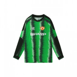 Adidas Originals Trefoil Manchester United Spalvų Blokų Ilgomis Rankovėmis Futbolo Mar&scaron;kinėliai Vyrams Vir&scaron;utiniai Drabužiai Atogrąžų Žalias HP0449 S