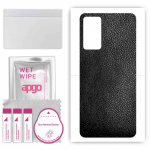 apgo Protective Skin Sticker for the back compatible with Xiaomi Redmi Note 11 Pro, Wrap Film, Foil, Vinyl - Pattern Black Leather