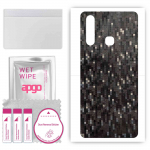 apgo Protective Skin Sticker for the back compatible with vivo Z5i, Wrap Film, Foil, Vinyl - Pattern Carbon Black Pixel