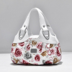 Gėlių Pu Odinė Moteri&scaron;ka Rankinė Didelė Moteri&scaron;ka Pečių Krep&scaron;iai Įžymaus prekės ženklo Dizainas Lady Tote Rankinė Spalvotas Spausdinimas Crossbody rožinė
