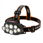 8LED itin ry&scaron;kus priekinis žibintas lauko stovyklavimui, žygiams, galvos žibintas, montuojamas ant galvos, naktinė žvejyba, priekinis žibintas One Battery juoda