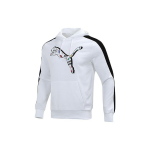 PUMA &scaron;oninė juosta Atsitiktinis džemperis su gobtuvu Ilgomis rankovėmis Unisex Vir&scaron;utiniai drabužiai Baltas 534513-02 L