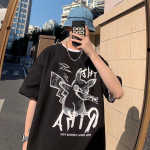 2024 m. vasaros mar&scaron;kinėliai trumpomis rankovėmis, skirti vyri&scaron;kiems madingiems penkių colių rankovėms, universalūs, laisvalaikio studenti&scaron;ki mar&scaron;kinėliai pusrankovėmis, kasdieniai madingi spausdinti vir&scaron;us M balta