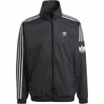 Adidas Logotipas Ilgomis Rankovėmis Dryžuotas Ra&scaron;tas Laisvalaikio Sportinis Užtrauktuku Užsegamas Stovintis Apykaklė Striukė Unisex Striukės Juoda JM2716 L
