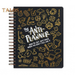 &bdquo;Anti-Planner&ldquo; ne&scaron;iojamasis kompiuteris &bdquo;Premium&ldquo; baltasis popierius, apsaugantis nuo kraujavimo, ADHD pritaikytas kasdienis organizatorius su komiksų spalvinimo puslapiais ir strategijomis L juoda