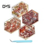 Pasidaryk pats 3D lipdukų rinkinys, mažinantis stresą, daugkartinio naudojimo scenų lipdukai su pincetu, prekybos centro, kavinės, kačių kavinės tematikos lipdukai 1 Set B