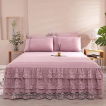 Dvigubas nėriniuotas sijonas lovai colcha de cama queen Plant spausdintas lovos užvalkalas vienvietis / karalienės / labai didelės lovos sijonas(Reikalingas pagalvės užvalkalas) 1pc 180cmx220cm