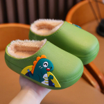 &bdquo;Vaikų žieminės medvilninės &scaron;lepetės: Neslystantys, &scaron;ilti, atsparūs vandeniui, mink&scaron;ti namų batai 28-29 size, insole 18cm/foot 17cm tamsiai žalia spalva