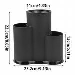 1 vnt. daugiafunkcis peilių blokas PP stalo reikmenų kanalizacijos dėžutės peilio laikiklio indų stovas juoda