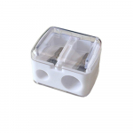 2 vnt. Mini Dvigubos skylutės pie&scaron;tukų galandtuvas, plastikinis galandimo antgalis, ploni įrankiai moterims balta