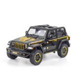 1/20 mastelio Jeep Wrangler Rubicon lydinio automobilio modelis, liejiniai, metalinis žaislas, bekelės transporto priemonės, automobilio modelio simuliacinė kolekcija, dovana vaikams juoda