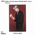 ATEEZ 11-asis mini albumas Auksinė valanda Pt.2 į dienora&scaron;tį Versijai Nuotraukų atvirukas Atvirukas Yunho - Diary Postcard