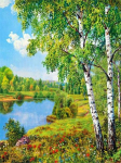 Deimantinės tapybos kolekcijos medis žalias siuvinėjimas kryželiu Upės krioklio kra&scaron;tovaizdžio namų dekoras Full Round 20x30CM