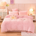 Mink&scaron;tas Velvet Pliu&scaron;inis Žiemos Lovos Komplektas : Keturių dalių vienspalvis antklodės užvalkalas 1.2m flat sheet set 3pcs (duvet cover 150*200cm)